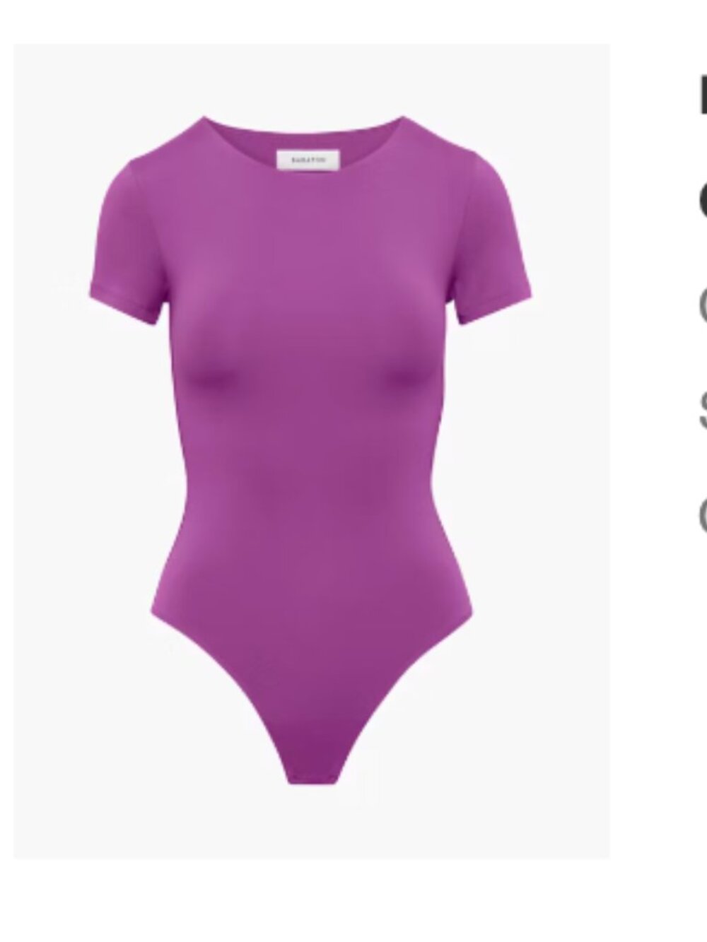 Babaton CONTOUR CREW SHORTSLEEVE BODYSUIT UBE PURPLE Size: